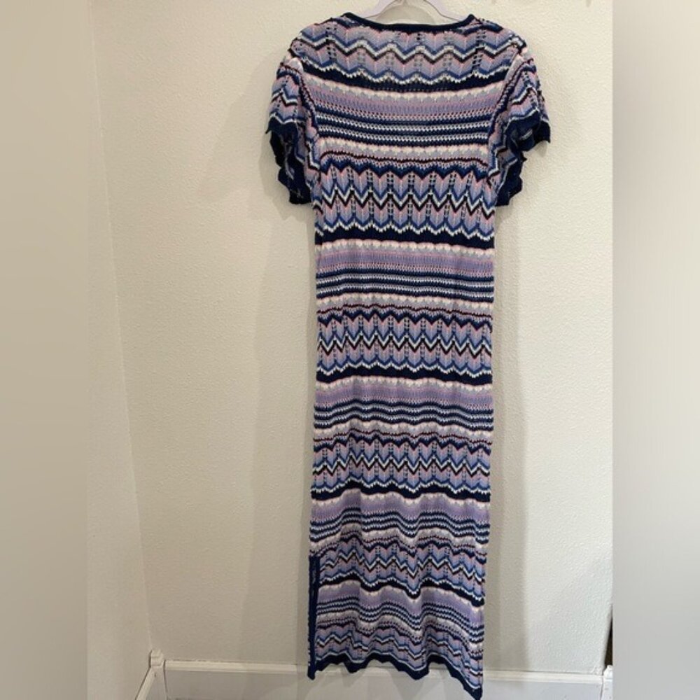 Vintage Crochet Boho Maxi Dress Cottagecore Whimsical Feminine Casual Stretch - Picture 9 of 9